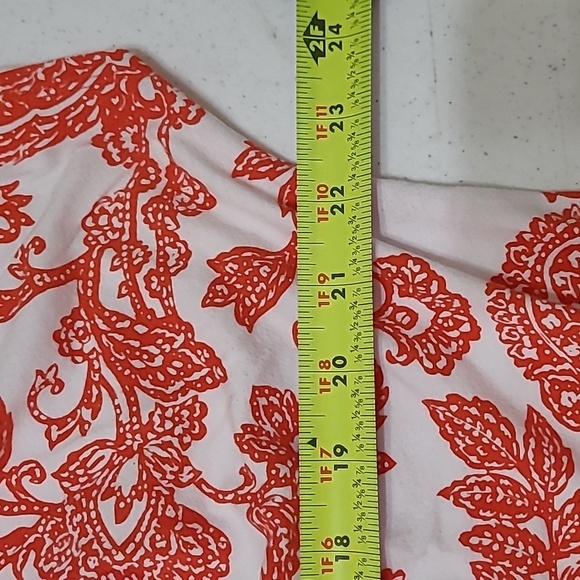 💥3for$12💥 Jones New York Orange & White Design Blouse size XL - Picture 5 of 8